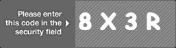 captcha code for visual authentication  number 8 letter X number 3 letter R
