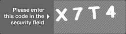 captcha code for visual authentication  letter X number 7 letter T number 4