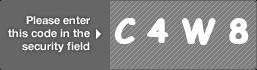 captcha code for visual authentication  letter C number 4 letter W number 8