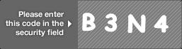 captcha code for visual authentication  letter B number 3 letter N number 4