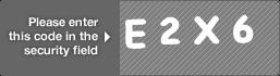 captcha code for visual authentication  letter E number 2 letter X number 6