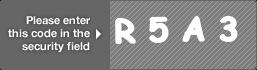 captcha code for visual authentication  letter R number 5 letter A number 3
