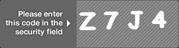 captcha code for visual authentication  letter Z number 7 letter J number 4