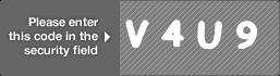 captcha code for visual authentication  letter V number 4 letter U number 9