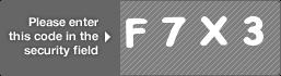 captcha code for visual authentication  letter F number 7 letter X number 3