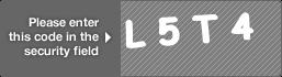 captcha code for visual authentication  letter L number 5 letter T number 4