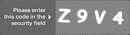 captcha code for visual authentication  letter Z number 9 letter V number 4