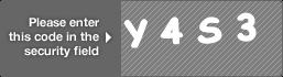 captcha code for visual authentication  letter Y number 4 letter S number 3