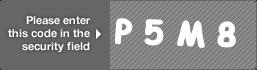 captcha code for visual authentication  letter P number 5 letter M number 8