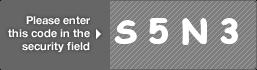captcha code for visual authentication  letter S number 5 letter N number 3