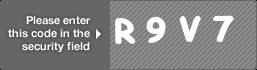captcha code for visual authentication  letter R number 9 letter V number 7